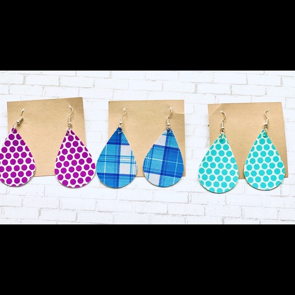 Dangle Teardrop Earrings (lots of 3) NEW - Picture 2 of 3